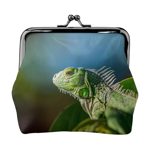 Green Lizard Personalisierte Unisex bedruckte Münzgeldbörse – Premium Mikrofaser Leder Geldbörse mit Schnappverschluss von Hgbbdyyjj