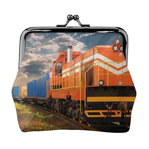 Güterzug Personalisierte Unisex Bedruckte Münzbörse - Premium Mikrofaser Leder Geldbörse mit Schnappverschluss von Hgbbdyyjj