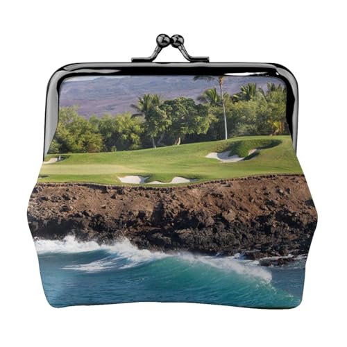 Hawaii Beach Golf Course Personalisierte Unisex Bedruckte Münzbörse – Premium Mikrofaser Leder Geldbörse mit Schnappverschluss von Hgbbdyyjj