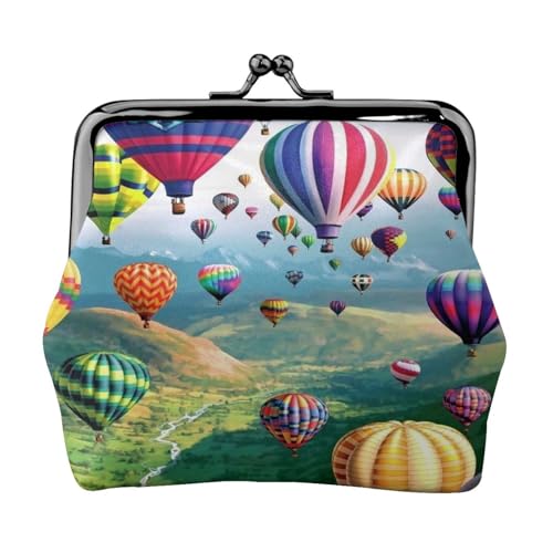 Heißluftballon Personalisierte Unisex Bedruckte Münzbörse - Premium Mikrofaser Leder Geldbörse mit Schnappverschluss von Hgbbdyyjj