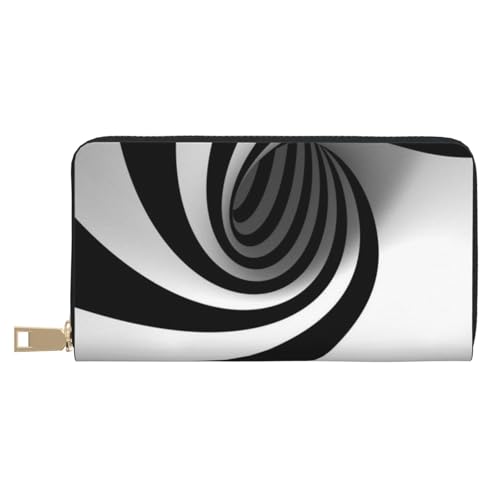 Hgbbdyyjj Abstract Circle Swirl Premium Long Wallet für Damen und Herren - Geldbörse mit Reißverschluss aus PU-Leder mit 12 Kartenfächern und Münzfach von Hgbbdyyjj