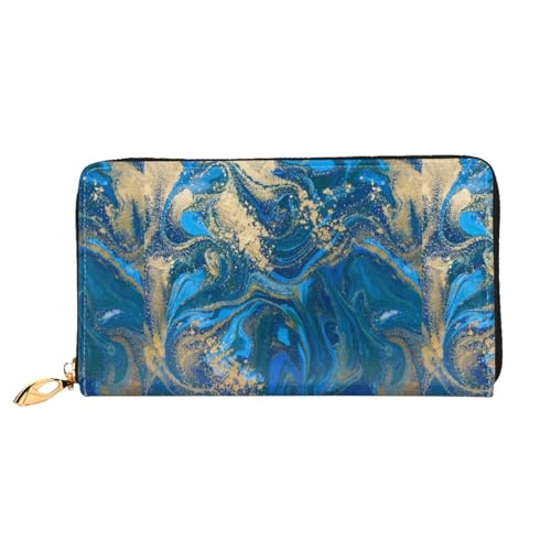 Hgbbdyyjj Abstrakte Marmorstein-Premium-Langgeldbörse für Damen und Herren - Geldbörse mit Reißverschluss aus PU-Leder mit 12 Kartenfächern und Münzfach von Hgbbdyyjj