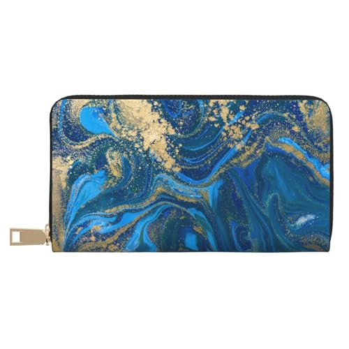 Hgbbdyyjj Abstrakte Marmorstein-Premium-Langgeldbörse für Damen und Herren - Geldbörse mit Reißverschluss aus PU-Leder mit 12 Kartenfächern und Münzfach von Hgbbdyyjj