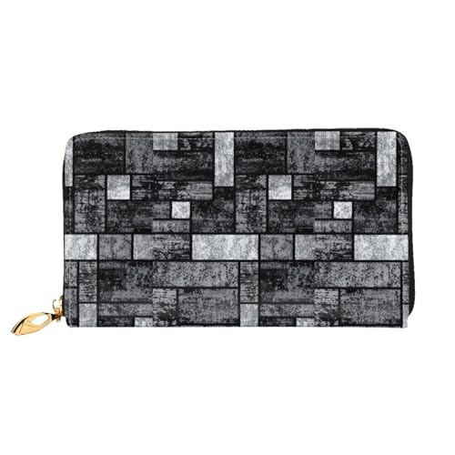 Hgbbdyyjj Abstrakte graue Premium-Geldbörse für Damen und Herren – Geldbörse mit Reißverschluss aus PU-Leder mit 12 Kartenfächern und Münzfach von Hgbbdyyjj