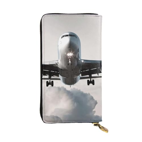 Hgbbdyyjj Airplane Art Premium lange Geldbörse für Damen – PU-Leder mit Reißverschluss und 12 Kartenfächern und Münzfach von Hgbbdyyjj