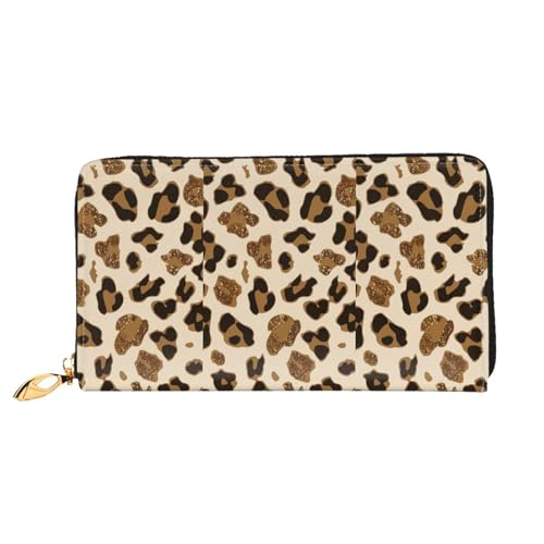 Hgbbdyyjj Animal Leopard Premium Lange Geldbörse für Damen und Herren - Reißverschluss Geldbörse aus PU-Leder mit 12 Kartenfächern und Münzfach von Hgbbdyyjj