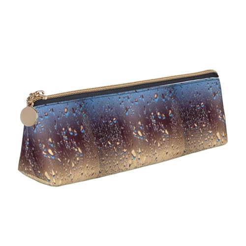 Hgbbdyyjj Aufbewahrungstasche aus Leder, Motiv: Regentropfen auf Glas, personalisierbar, multifunktional, großes Fassungsvermögen, dreieckig, aus Leder, weiß, Einheitsgröße, Taschen-Organizer von Hgbbdyyjj