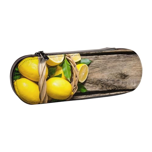 Hgbbdyyjj Basket Lemons Personalisierbarer bedruckter multifunktionaler wasserdichter Stiftebeutel Kosmetiktasche mit Klappen-Design, Schwarz , Einheitsgröße, Taschen-Organizer von Hgbbdyyjj