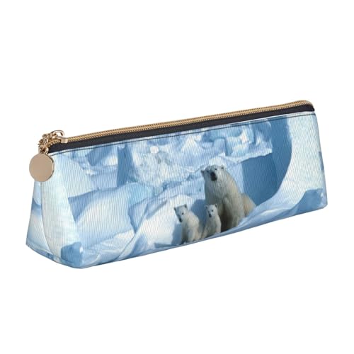 Hgbbdyyjj Bedruckte Multifunktions-Aufbewahrungstasche aus Leder, dreieckig, mit Bärenmotiv, weiß, Einheitsgröße, Taschen-Organizer von Hgbbdyyjj