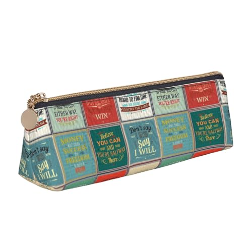 Hgbbdyyjj Bedruckte Multifunktions-Aufbewahrungstasche aus Leder mit großem Fassungsvermögen, dreieckig, mit Sprüchen, weiß, Einheitsgröße, Taschen-Organizer von Hgbbdyyjj