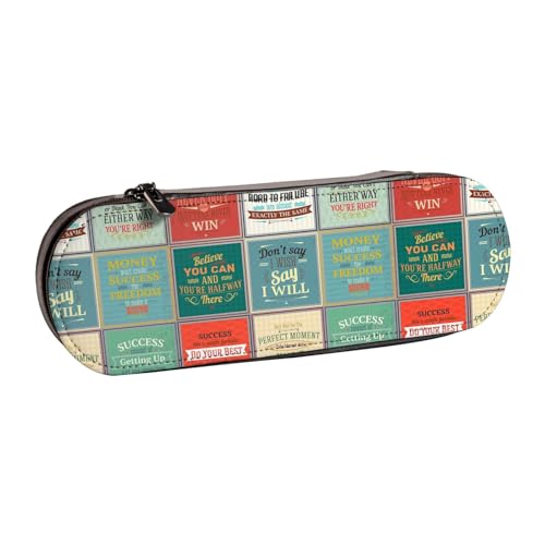 Hgbbdyyjj Bedruckte multifunktionale wasserdichte Stifte-Tasche mit Sprüchen, Kosmetiktasche mit Klappen-Design, Schwarz , Einheitsgröße, Taschen-Organizer von Hgbbdyyjj