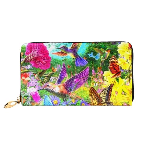 Hgbbdyyjj Birds Flowers Butterfly Premium Long Wallet for Men and Women - Zip Wallet in Pu Leather with 12 Card Slots and Coin Pocket von Hgbbdyyjj