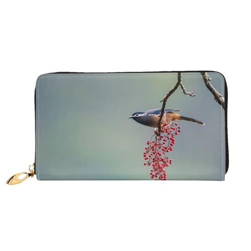 Hgbbdyyjj Birds Premium Long Wallet für Damen und Herren - Geldbörse mit Reißverschluss aus PU-Leder mit 12 Kartenfächern und Münzfach von Hgbbdyyjj