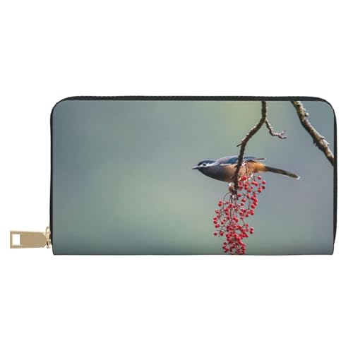 Hgbbdyyjj Birds Premium Long Wallet für Damen und Herren - Geldbörse mit Reißverschluss aus PU-Leder mit 12 Kartenfächern und Münzfach von Hgbbdyyjj