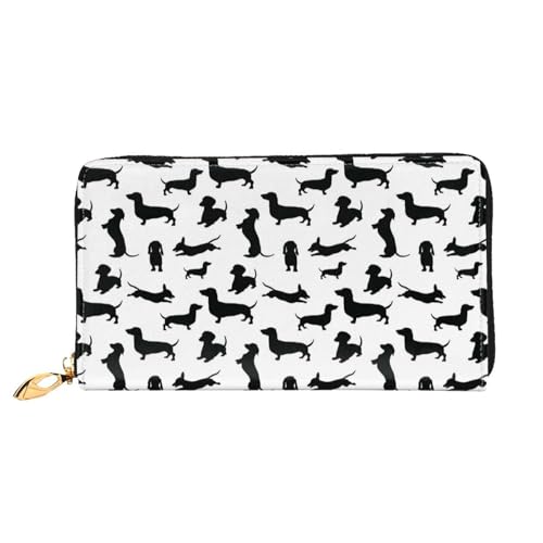 Hgbbdyyjj Black Dogs Premium Long Wallet für Damen und Herren - Geldbörse mit Reißverschluss aus PU-Leder mit 12 Kartenfächern und Münzfach von Hgbbdyyjj