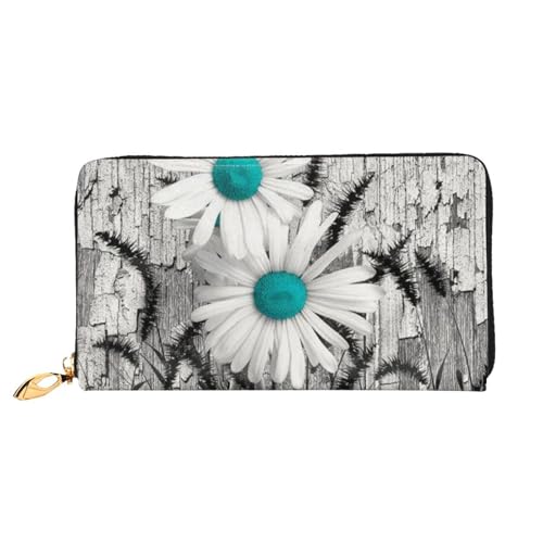Hgbbdyyjj Blumen Premium Lange Geldbörse für Damen und Herren - Reißverschluss Geldbörse aus PU-Leder mit 12 Kartenfächern und Münzfach von Hgbbdyyjj