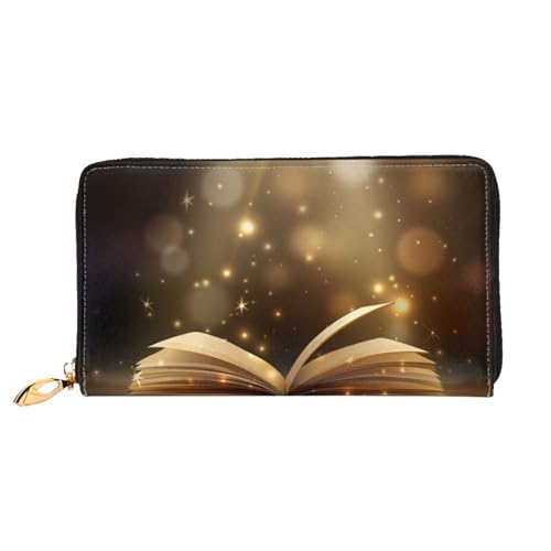 Hgbbdyyjj Book Under The Light Premium Long Wallet für Damen und Herren - Geldbörse mit Reißverschluss aus PU-Leder mit 12 Kartenfächern und Münzfach von Hgbbdyyjj