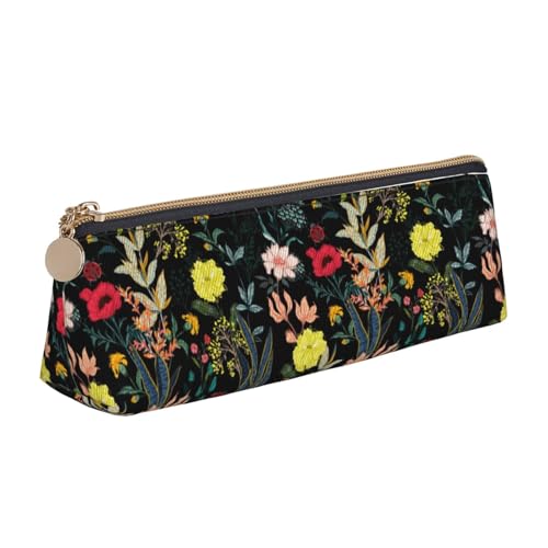 Hgbbdyyjj Bunte Aufbewahrungstasche aus Leder, Boho-Blumenmuster, personalisierbar, multifunktional, großes Fassungsvermögen, dreieckig, aus Leder, weiß, Einheitsgröße, Taschen-Organizer von Hgbbdyyjj