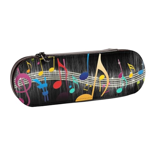 Hgbbdyyjj Bunte Musiknoten, personalisierbar, bedruckt, multifunktional, wasserdicht, Kosmetiktasche mit Klappen-Design, Schwarz , Einheitsgröße, Taschen-Organizer von Hgbbdyyjj