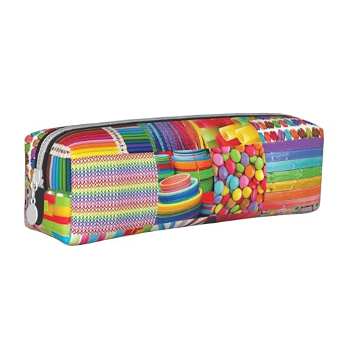 Hgbbdyyjj Buntes Collage-Federmäppchen aus PVC-Leder – bedruckter Reißverschluss-Organizer für Stifte und kleine Gegenstände, weiß, Einheitsgröße, Taschen-Organizer von Hgbbdyyjj