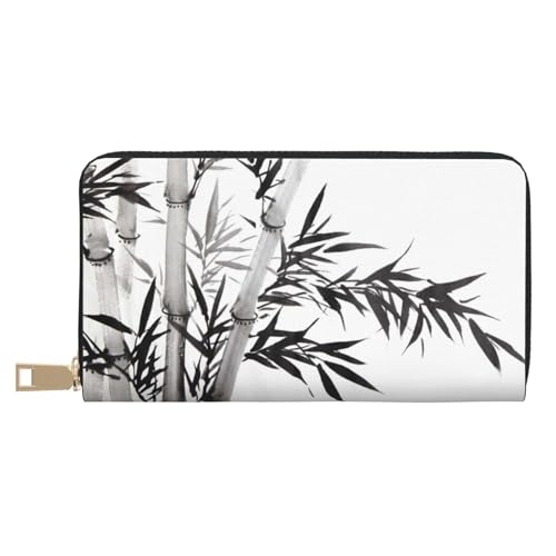 Hgbbdyyjj Calligraphy Premium Long Wallet für Damen und Herren - Geldbörse mit Reißverschluss aus PU-Leder mit 12 Kartenfächern und Münzfach von Hgbbdyyjj