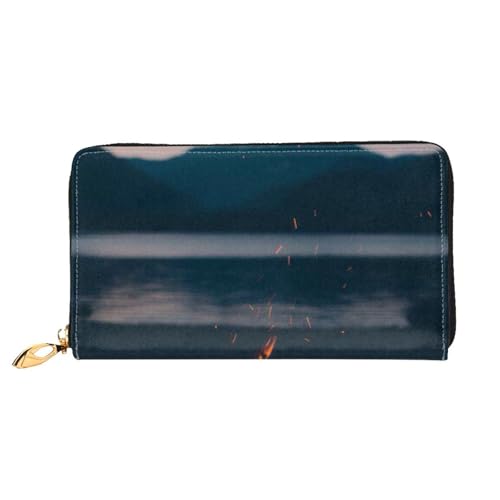 Hgbbdyyjj Camping Premium Long Wallet für Damen und Herren - Reißverschluss Geldbörse aus PU-Leder mit 12 Kartenfächern und Münzfach von Hgbbdyyjj
