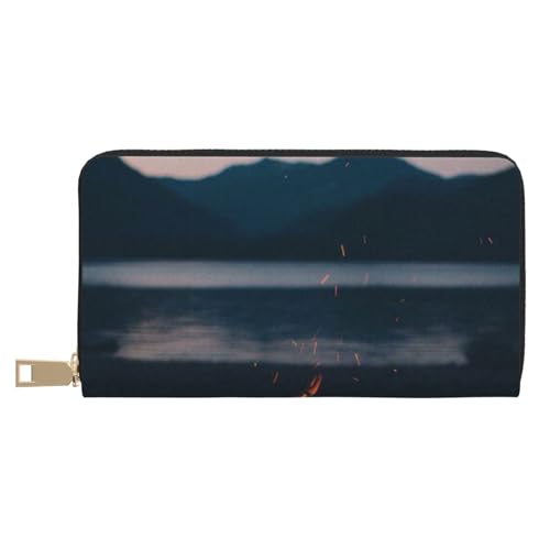 Hgbbdyyjj Camping Premium Long Wallet für Damen und Herren - Reißverschluss Geldbörse aus PU-Leder mit 12 Kartenfächern und Münzfach von Hgbbdyyjj