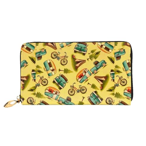 Hgbbdyyjj Car Premium Long Wallet für Damen und Herren - Geldbörse mit Reißverschluss aus PU-Leder mit 12 Kartenfächern und Münzfach von Hgbbdyyjj