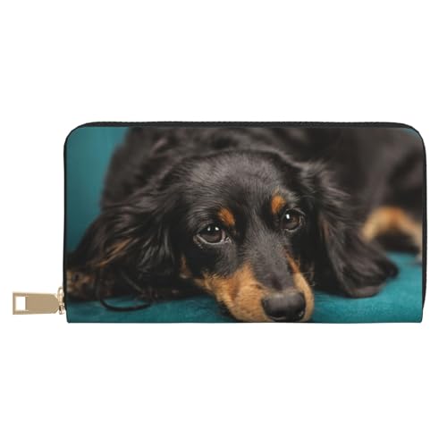 Hgbbdyyjj Cute Dog Premium Long Wallet for Men and Women - Zip Wallet in Pu Leather with 12 Card Slots and Coin Pocket von Hgbbdyyjj
