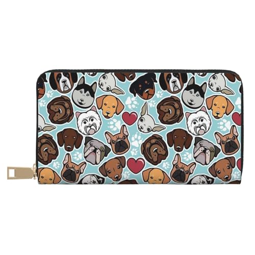 Hgbbdyyjj Cute Dog Premium Long Wallet for Men and Women - Zip Wallet in Pu Leather with 12 Card Slots and Coin Pocket von Hgbbdyyjj