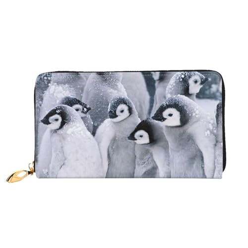 Hgbbdyyjj Cute Penguin Premium Long Wallet for Men and Women - Zip Wallet in Pu Leather with 12 Card Slots and Coin Pocket von Hgbbdyyjj