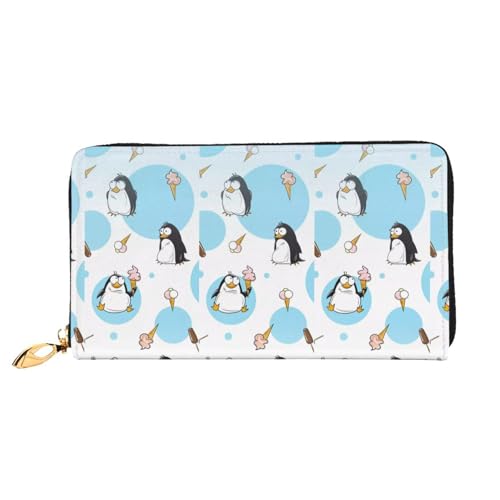 Hgbbdyyjj Cute Penguins Premium Long Wallet for Men and Women - Zip Wallet in Pu Leather with 12 Card Slots and Coin Pocket von Hgbbdyyjj