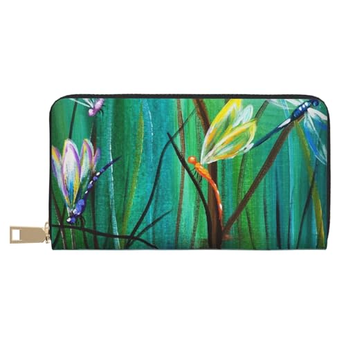 Hgbbdyyjj Dancing with Dragonflies Premium Long Wallet for Men and Women - Zip Wallet in Pu Leather with 12 Card Slots and Coin Pocket von Hgbbdyyjj