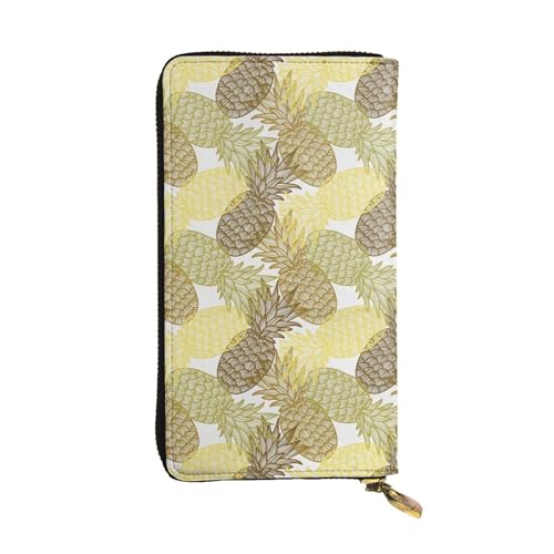 Hgbbdyyjj Exotic Tropical Pineapple Premium lange Geldbörse für Damen – PU-Leder mit Reißverschluss und 12 Kartenfächern und Münzfach von Hgbbdyyjj