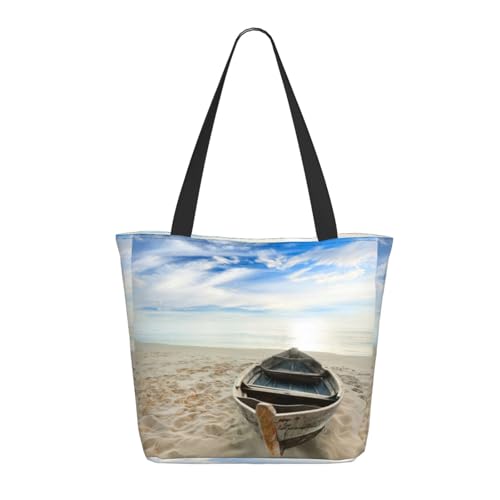 Hgbbdyyjj Extra große Tragetasche mit Reißverschluss – strapazierfähiges Polyester Einkaufs- und Strandtasche mit versteckter Tasche von Hgbbdyyjj