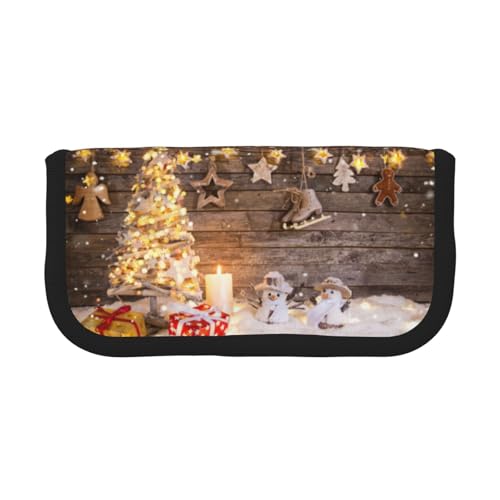 Hgbbdyyjj Extra großes Federmäppchen aus Segeltuch für Weihnachten und Geschenk, Doppelreißverschluss, Make-up- und Schreibwaren-Organizer-Tasche, Schwarz , Einheitsgröße, Taschen-Organizer von Hgbbdyyjj