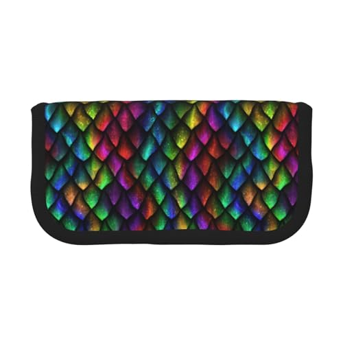 Hgbbdyyjj Extra großes Federmäppchen aus Segeltuch mit Drachen-Motiv – Doppelreißverschluss, Make-up- und Schreibwaren-Organizer-Tasche, Schwarz , Einheitsgröße, Taschen-Organizer von Hgbbdyyjj