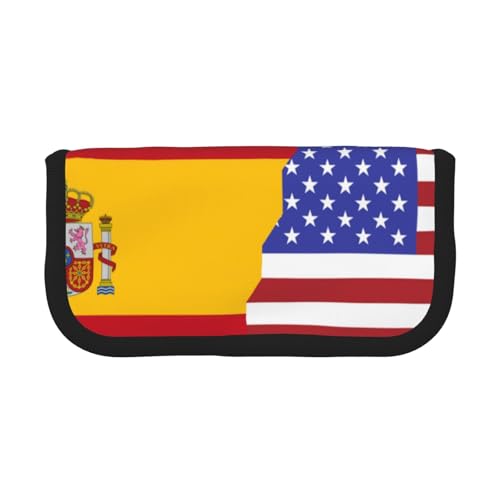 Hgbbdyyjj Extra großes Federmäppchen aus Segeltuch mit Spanien-Flagge, doppelter Reißverschluss, Make-up- und Schreibwaren-Organizer-Tasche, Schwarz , Einheitsgröße, Taschen-Organizer von Hgbbdyyjj