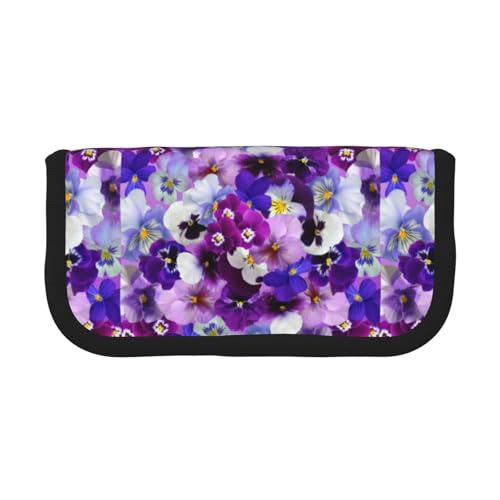 Hgbbdyyjj Extra großes Federmäppchen aus Segeltuch mit zwei Reißverschlüssen, für Make-up und Schreibwaren, Violett, Schwarz , Einheitsgröße, Taschen-Organizer von Hgbbdyyjj