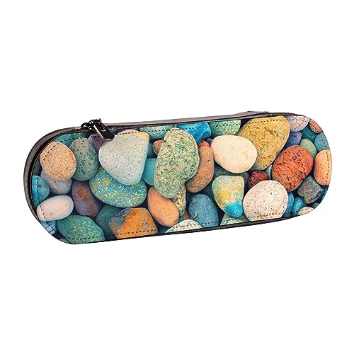 Hgbbdyyjj Farbige Steine, personalisierbar, multifunktional, wasserdicht, Kosmetiktasche mit Klappen-Design, Schwarz , Einheitsgröße, Taschen-Organizer von Hgbbdyyjj