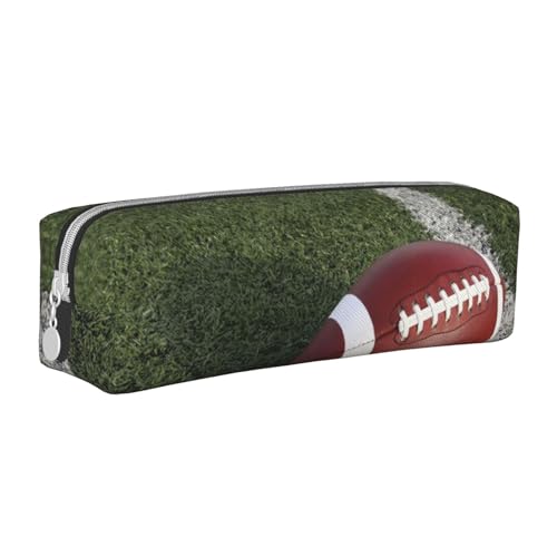 Hgbbdyyjj Federmäppchen aus PVC-Leder mit Fußballmotiv – bedruckter Reißverschluss-Organizer für Stifte und kleine Gegenstände, weiß, Einheitsgröße, Taschen-Organizer von Hgbbdyyjj
