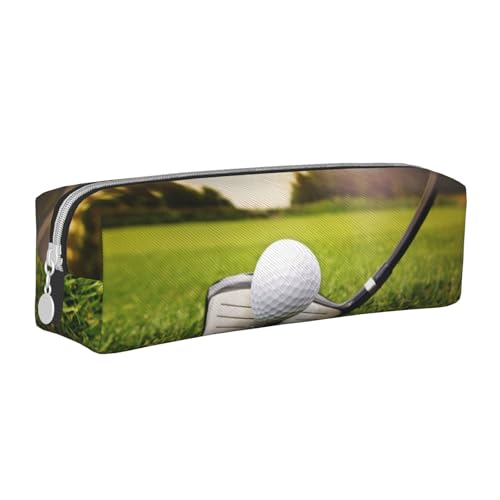 Hgbbdyyjj Federmäppchen aus PVC-Leder mit Golfball-Motiv, bedruckter Reißverschluss-Organizer für Stifte und kleine Gegenstände, weiß, Einheitsgröße, Taschen-Organizer von Hgbbdyyjj