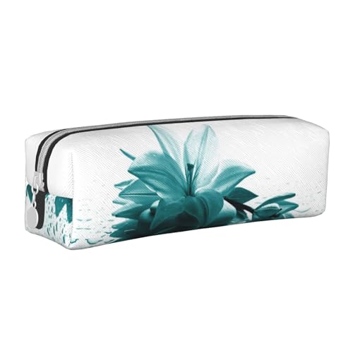 Hgbbdyyjj Federmäppchen aus PVC-Leder mit Kreuznarbenmuster, mit Reißverschluss, für Stifte und kleine Gegenstände, Blaugrün, weiß, Einheitsgröße, Taschen-Organizer von Hgbbdyyjj