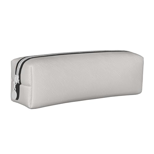 Hgbbdyyjj Federmäppchen aus PVC-Leder mit Kreuznarbung, Achatgrau – bedruckter Reißverschluss-Organizer für Stifte und kleine Gegenstände, weiß, Einheitsgröße, Taschen-Organizer von Hgbbdyyjj