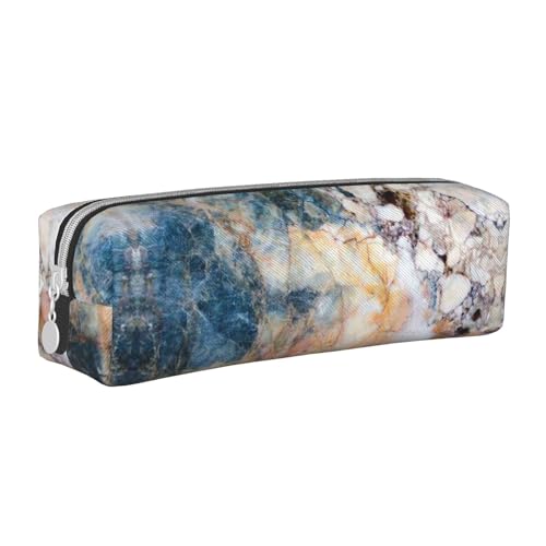 Hgbbdyyjj Federmäppchen aus PVC-Leder mit Marmor-Muster, bedruckter Reißverschluss-Organizer für Stifte und kleine Gegenstände, weiß, Einheitsgröße, Taschen-Organizer von Hgbbdyyjj
