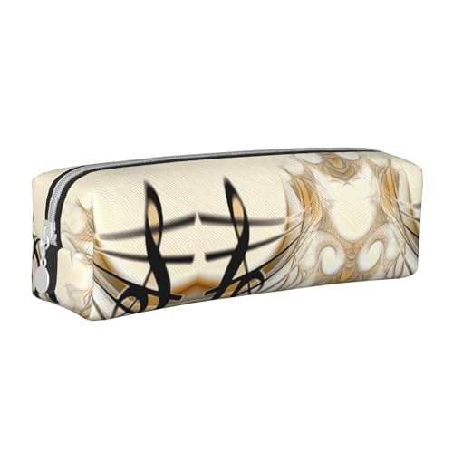 Hgbbdyyjj Federmäppchen aus PVC-Leder mit Musiknoten-Motiv, bedruckter Reißverschluss-Organizer für Stifte und kleine Gegenstände, weiß, Einheitsgröße, Taschen-Organizer von Hgbbdyyjj