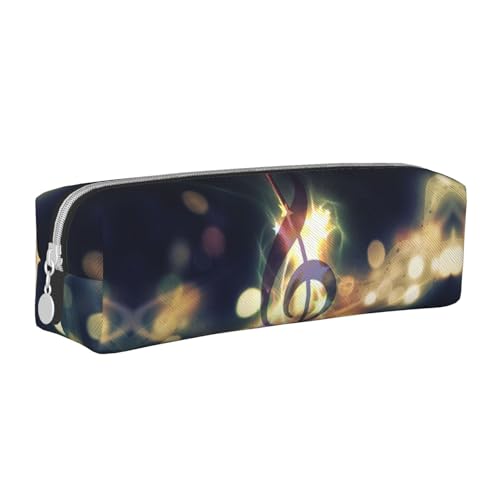 Hgbbdyyjj Federmäppchen aus PVC-Leder mit Musiknoten-Motiv, bedruckter Reißverschluss-Organizer für Stifte und kleine Gegenstände, weiß, Einheitsgröße, Taschen-Organizer von Hgbbdyyjj