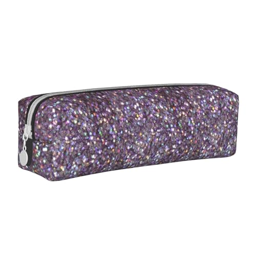 Hgbbdyyjj Federmäppchen aus PVC-Leder mit Paillettenmuster – bedruckter Reißverschluss-Organizer für Stifte und kleine Gegenstände, weiß, Einheitsgröße, Taschen-Organizer von Hgbbdyyjj