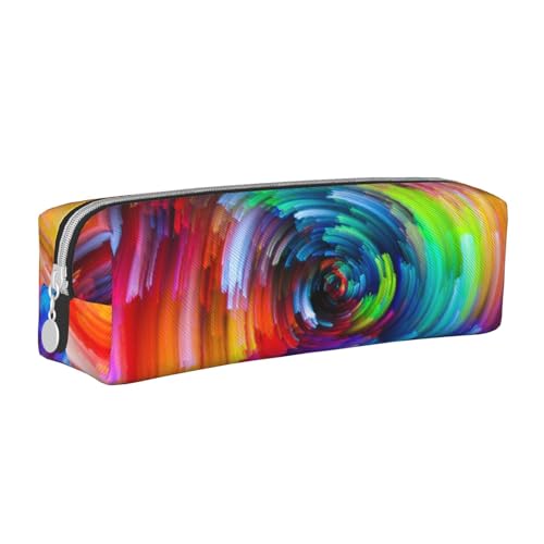 Hgbbdyyjj Federmäppchen aus PVC-Leder mit Regenbogen-Spirale – bedruckter Reißverschluss-Organizer für Stifte und kleine Gegenstände, weiß, Einheitsgröße, Taschen-Organizer von Hgbbdyyjj