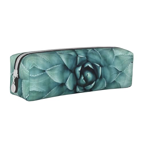 Hgbbdyyjj Federmäppchen aus PVC-Leder mit Sukkulenten-Motiv, bedruckter Reißverschluss-Organizer für Stifte und kleine Gegenstände, weiß, Einheitsgröße, Taschen-Organizer von Hgbbdyyjj